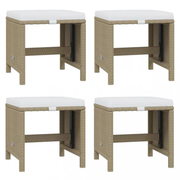 11 részes bézs polyrattan kerti étkezőgarnitúra párnákkal