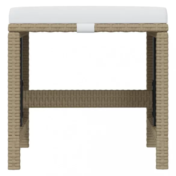 11 részes bézs polyrattan kerti étkezőgarnitúra párnákkal