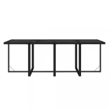 9 részes fekete polyrattan kerti étkezőgarnitúra párnákkal