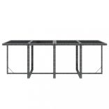 9 részes szürke polirattan kerti étkezőgarnitúra párnákkal