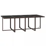 9 részes barna polyrattan kerti étkezőgarnitúra párnákkal