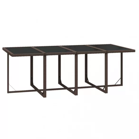 9 részes barna polyrattan kerti étkezőgarnitúra párnákkal