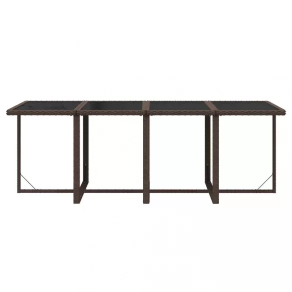 9 részes barna polyrattan kerti étkezőgarnitúra párnákkal