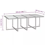 9 részes fekete polyrattan kerti étkezőgarnitúra párnákkal