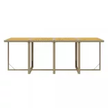 9 részes bézs polyrattan kerti étkezőgarnitúra párnákkal