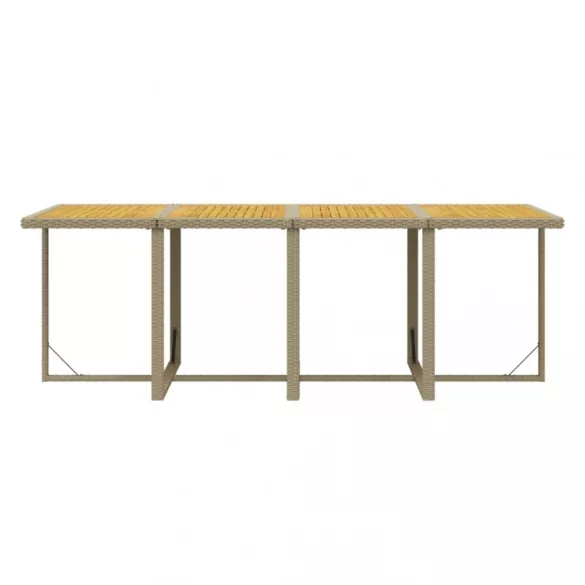 9 részes bézs polyrattan kerti étkezőgarnitúra párnákkal