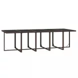 11 részes barna polyrattan kerti étkezőgarnitúra párnákkal