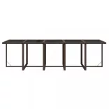 11 részes barna polyrattan kerti étkezőgarnitúra párnákkal