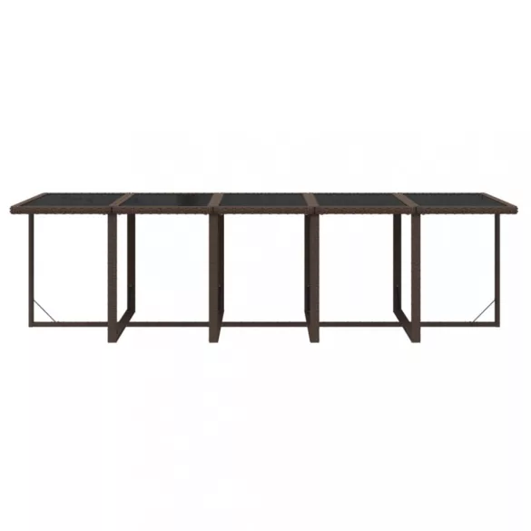 11 részes barna polyrattan kerti étkezőgarnitúra párnákkal