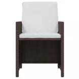 15 részes barna polyrattan kerti étkezőgarnitúra párnákkal