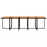 11 részes fekete polyrattan kerti étkezőgarnitúra párnákkal