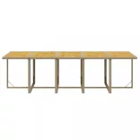 11 részes bézs polyrattan kerti étkezőgarnitúra párnákkal