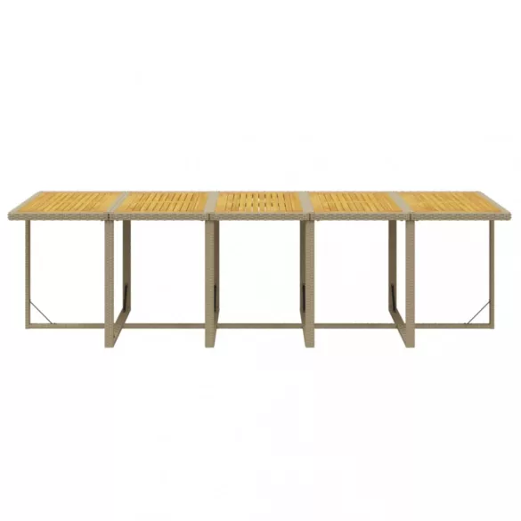 11 részes bézs polyrattan kerti étkezőgarnitúra párnákkal