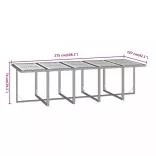 11 részes bézs polyrattan kerti étkezőgarnitúra párnákkal