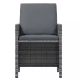 13 részes szürke polyrattan kerti étkezőgarnitúra párnákkal