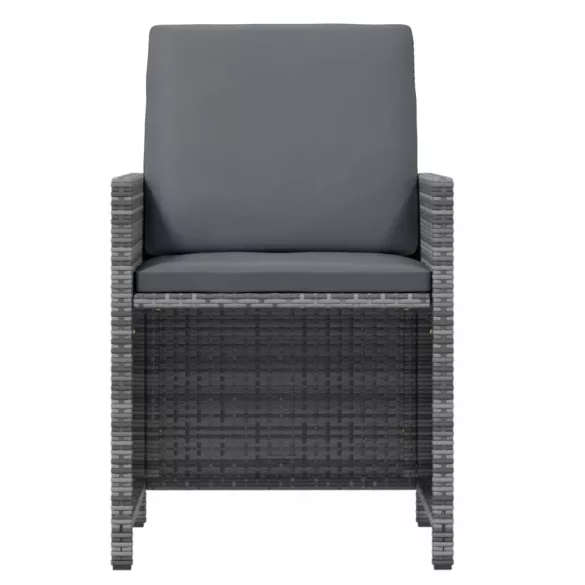 13 részes szürke polyrattan kerti étkezőgarnitúra párnákkal