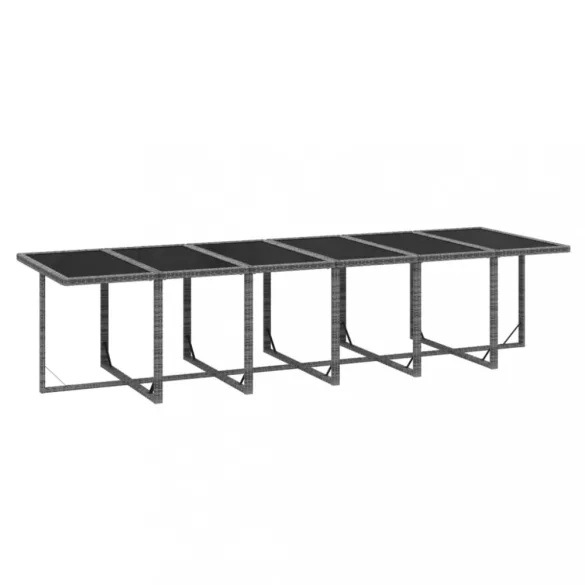 13 részes szürke polyrattan kerti étkezőgarnitúra párnákkal