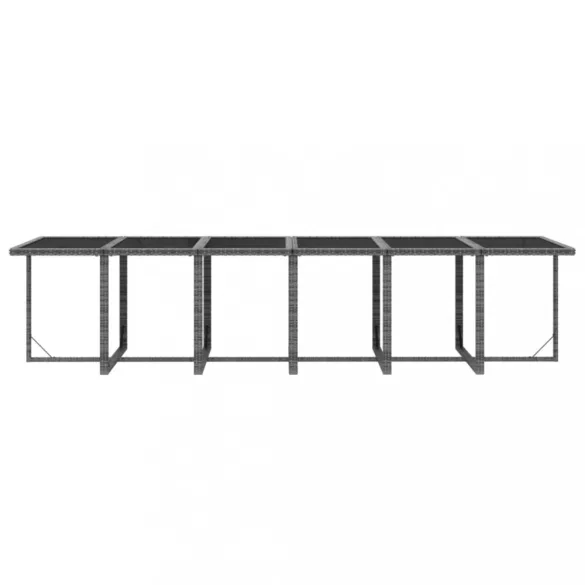13 részes szürke polyrattan kerti étkezőgarnitúra párnákkal