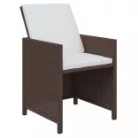 15 részes barna polyrattan kerti étkezőgarnitúra párnákkal