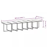 15 részes barna polyrattan kerti étkezőgarnitúra párnákkal