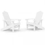 2 db fehér HDPE kerti adirondack szék