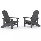 2 db antracitszürke HDPE kerti adirondack szék