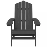 2 db antracitszürke HDPE kerti adirondack szék
