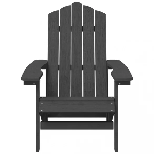 2 db antracitszürke HDPE kerti adirondack szék