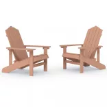 2 db barna HDPE kerti adirondack szék