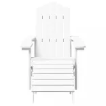 2 db fehér HDPE kerti adirondack szék lábtartóval