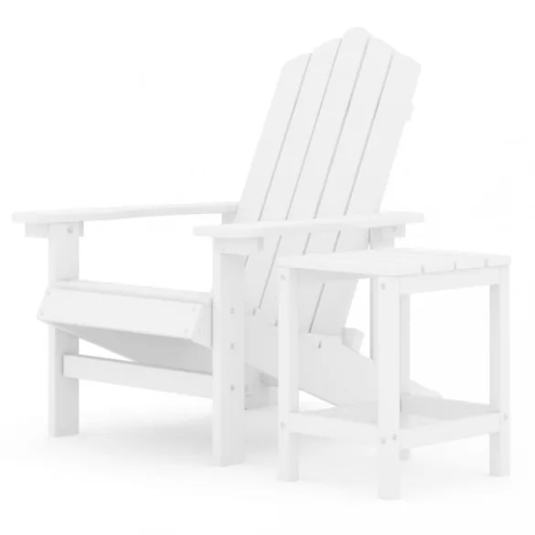 fehér HDPE kerti adirondack szék asztallal