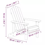 vízkék HDPE kerti adirondack szék asztallal