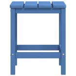 vízkék HDPE kerti adirondack székek lábtartóval és asztallal