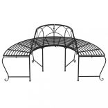 2 db fekete acél félkör alakú fa körüli pad Ø159 cm