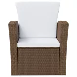 8 részes barna polyrattan kerti bútorszett párnákkal