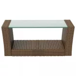 8 részes barna polyrattan kerti bútorszett párnákkal