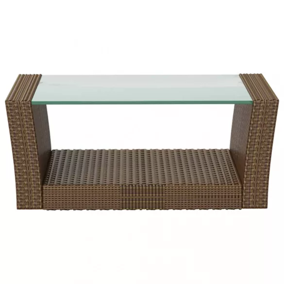 8 részes barna polyrattan kerti bútorszett párnákkal