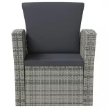 8 részes szürke polyrattan kerti bútorszett párnákkal