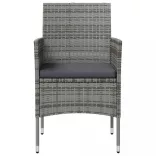 8 részes szürke polyrattan kerti bútorszett párnákkal