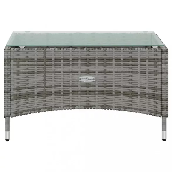 8 részes szürke polyrattan kerti bútorszett párnákkal