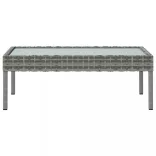 8 részes szürke polyrattan kerti bútorszett párnákkal