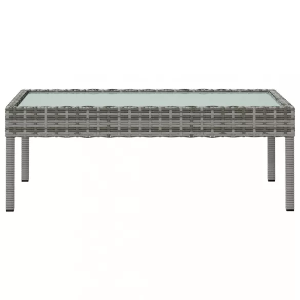 8 részes szürke polyrattan kerti bútorszett párnákkal