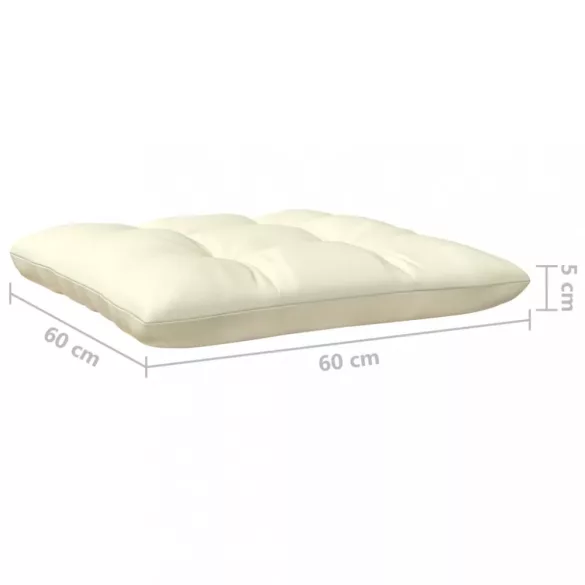 8 részes fenyőfa kerti ülőgarnitúra krémszínű párnákkal