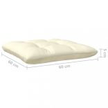 9 részes fenyőfa kerti ülőgarnitúra krémszínű párnákkal