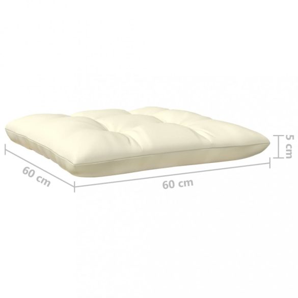 9 részes fenyőfa kerti ülőgarnitúra krémszínű párnákkal