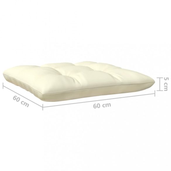 9 részes fenyőfa kerti ülőgarnitúra krémszínű párnákkal