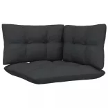 3 személyes tömör fenyőfa kerti kanapé antracitszürke párnákkal