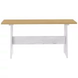 REINE 3 részes mézbarna és fehér tömör fenyőfa étkezőgarnitúra