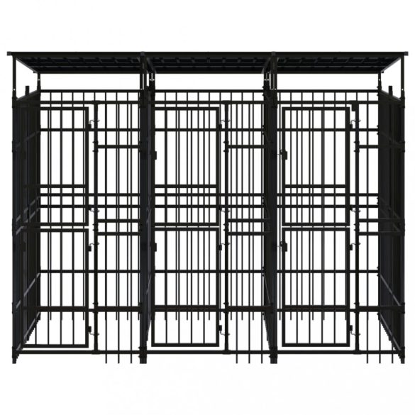 acél kültéri kutyakennel tetővel 5,53 m²