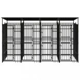 acél kültéri kutyakennel tetővel 7,37 m²